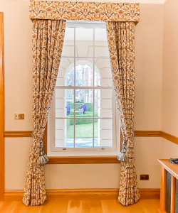 curtains and pelmet in a traditional british room